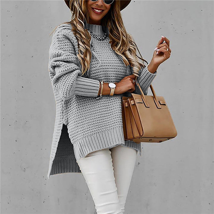 Trui dames | Oversized gebreid model met hoge hals