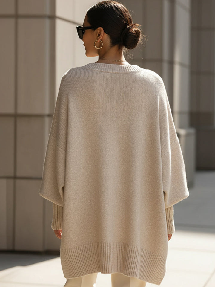 Trui dames | Oversized model met wijde mouwen en ronde hals