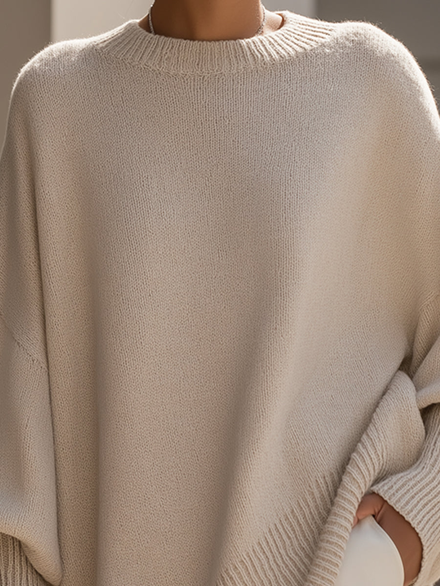 Trui dames | Oversized model met wijde mouwen en ronde hals