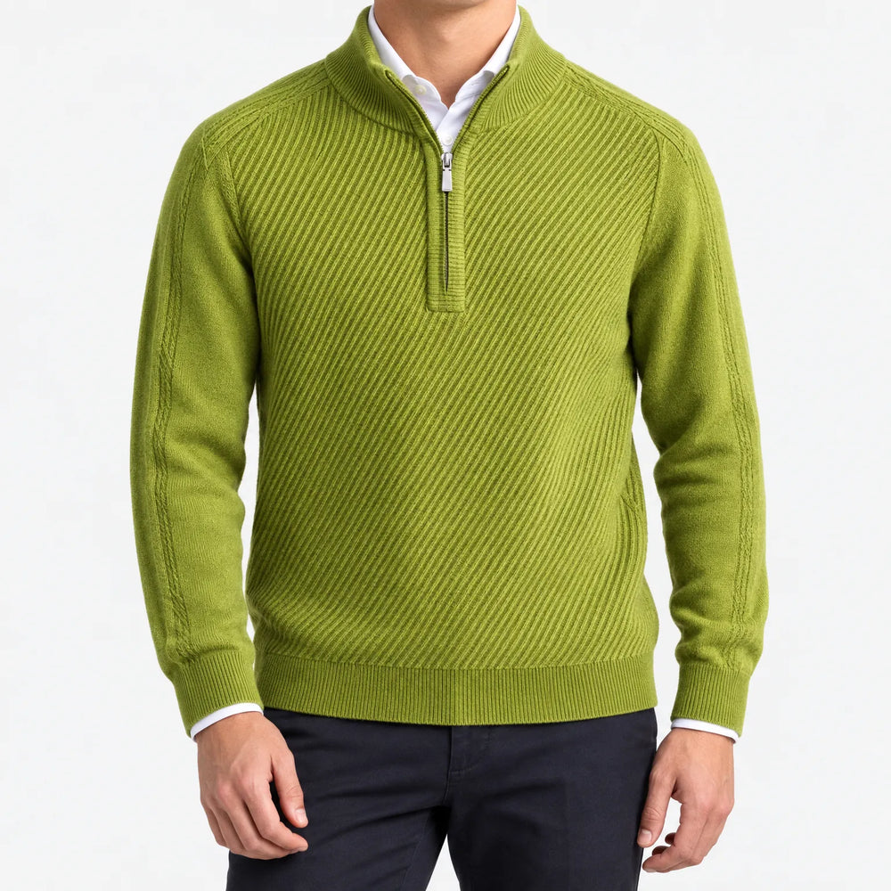 Trui heren | Gebreide half zip met opstaande kraag