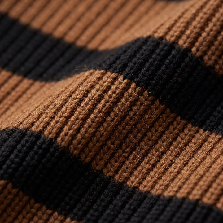 Trui heren | Gebreide half zip trui met strepen