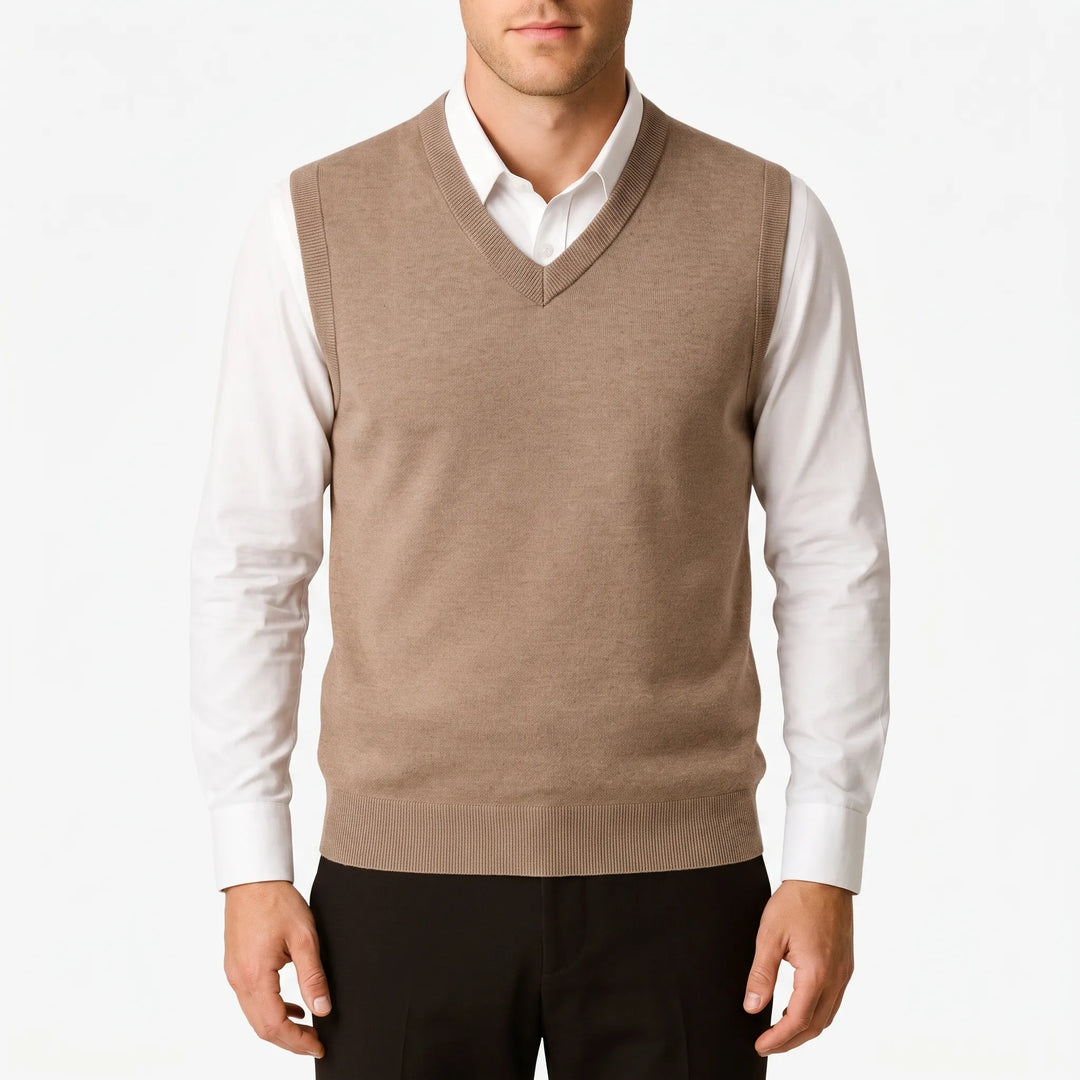 Trui heren | Gebreide spencer met V-hals