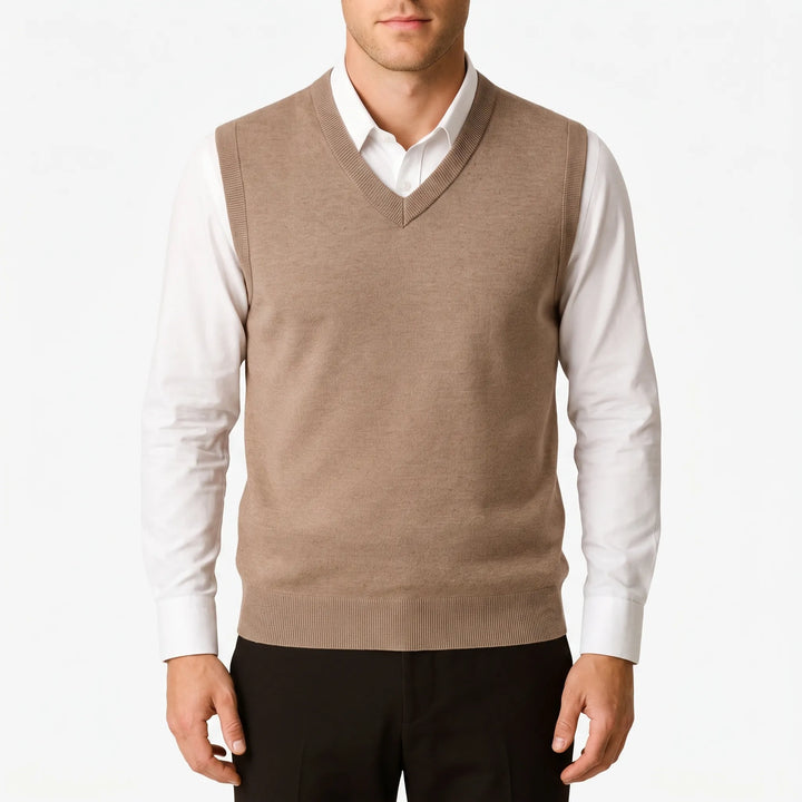 Trui heren | Gebreide spencer met V-hals