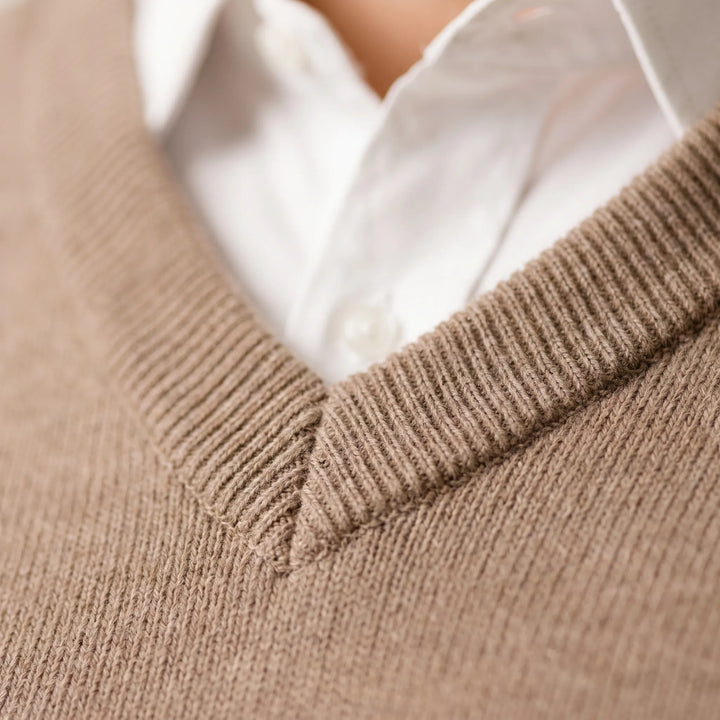 Trui heren | Gebreide spencer met V-hals