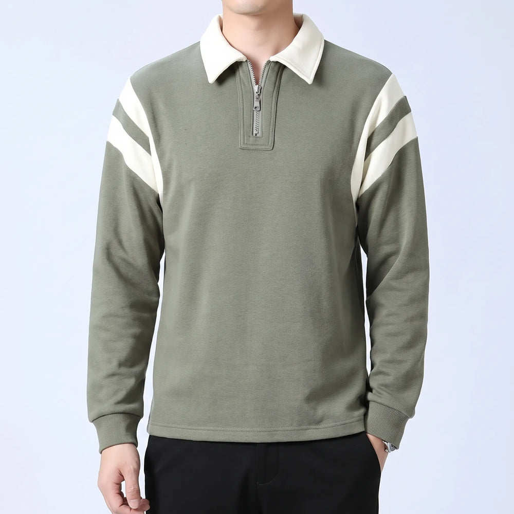 Trui heren | Half zip met polokraag en lange mouwen