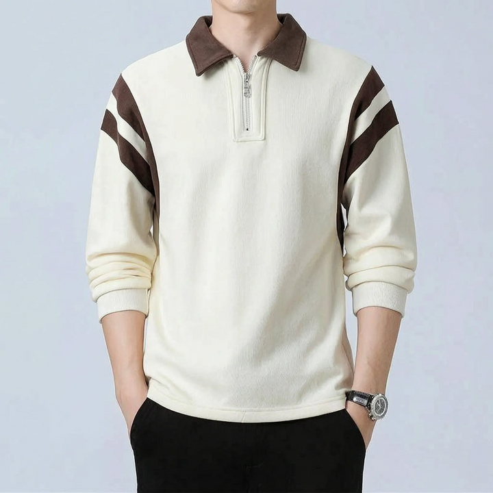Trui heren | Half zip met polokraag en lange mouwen