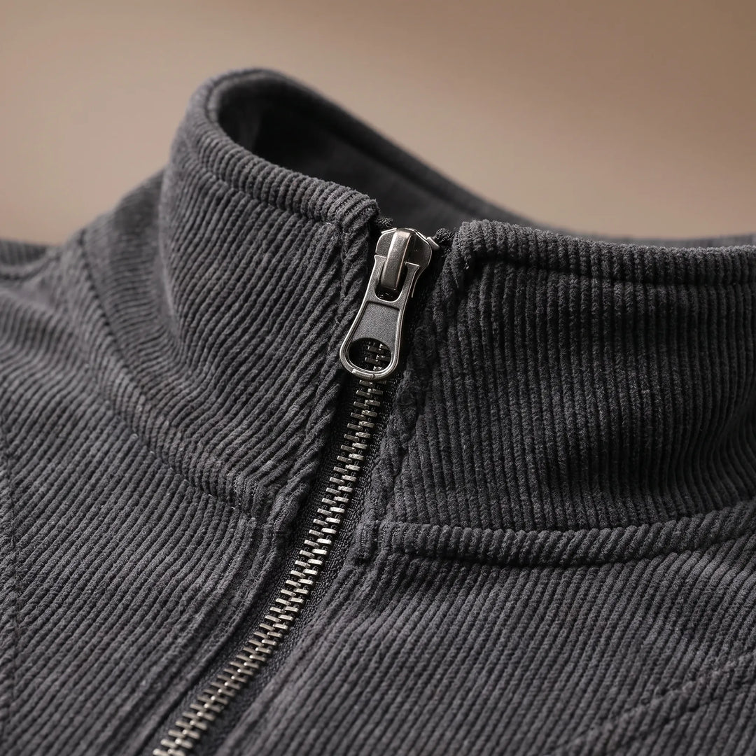 Trui heren | Half zip trui met hoge kraag en lange mouwen