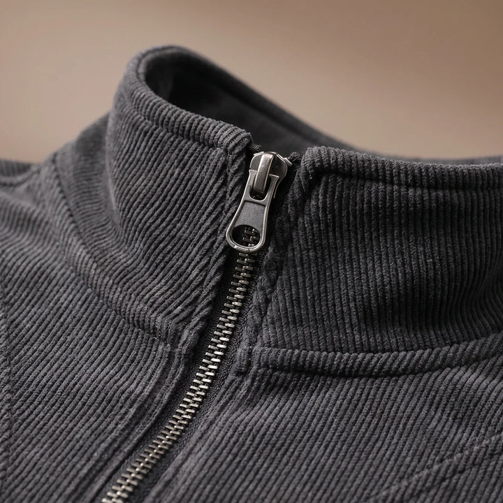 Trui heren | Half zip trui met hoge kraag en lange mouwen