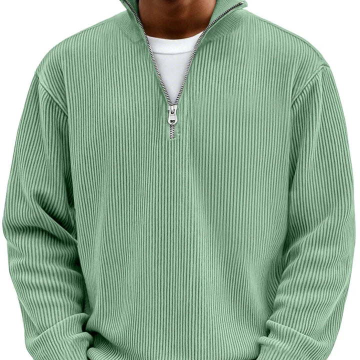 Trui heren | Rib half zip trui met lange mouw