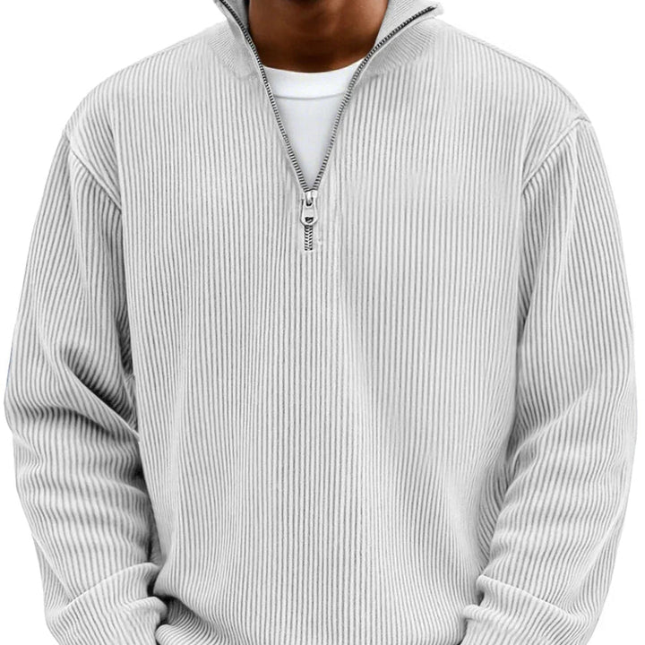 Trui heren | Rib half zip trui met lange mouw