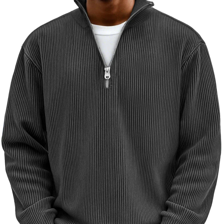 Trui heren | Rib half zip trui met lange mouw