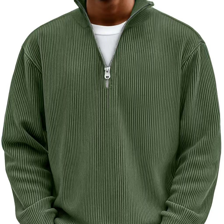 Trui heren | Rib half zip trui met lange mouw