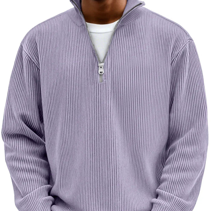 Trui heren | Rib half zip trui met lange mouw