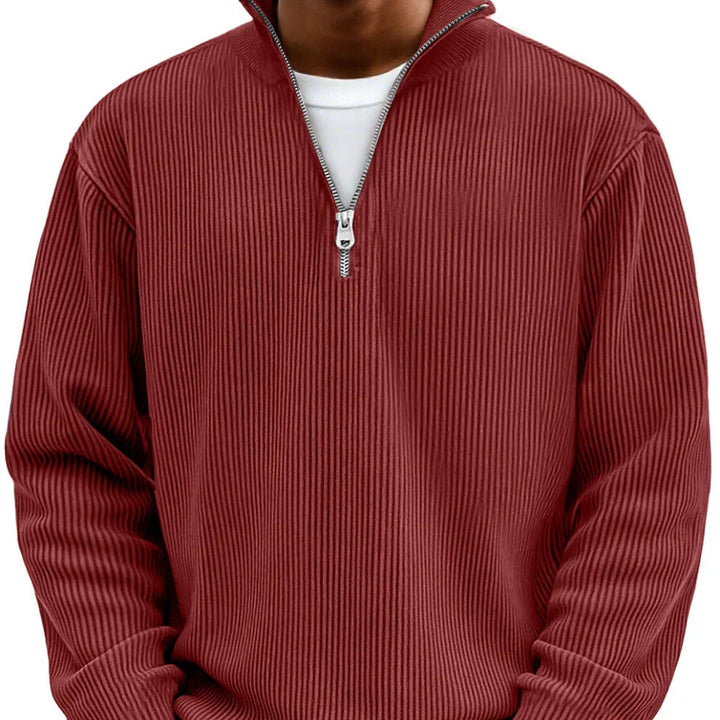 Trui heren | Rib half zip trui met lange mouw