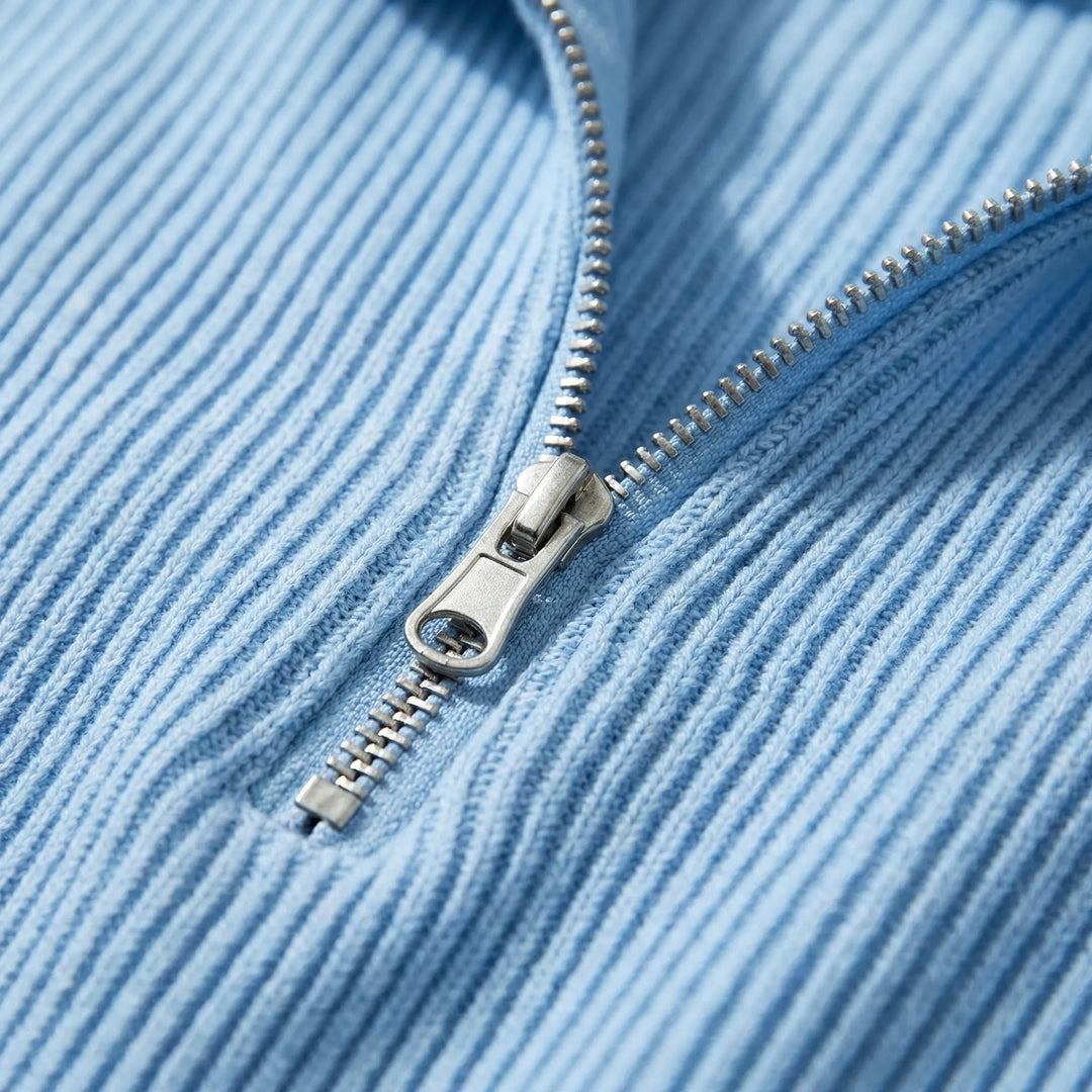 Trui heren | Rib half zip trui met lange mouw