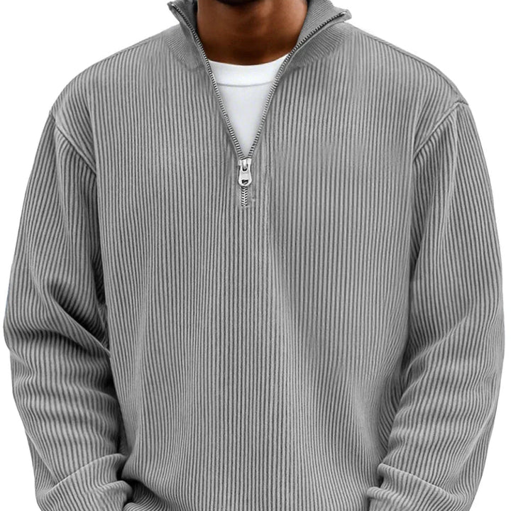 Trui heren | Rib half zip trui met lange mouw