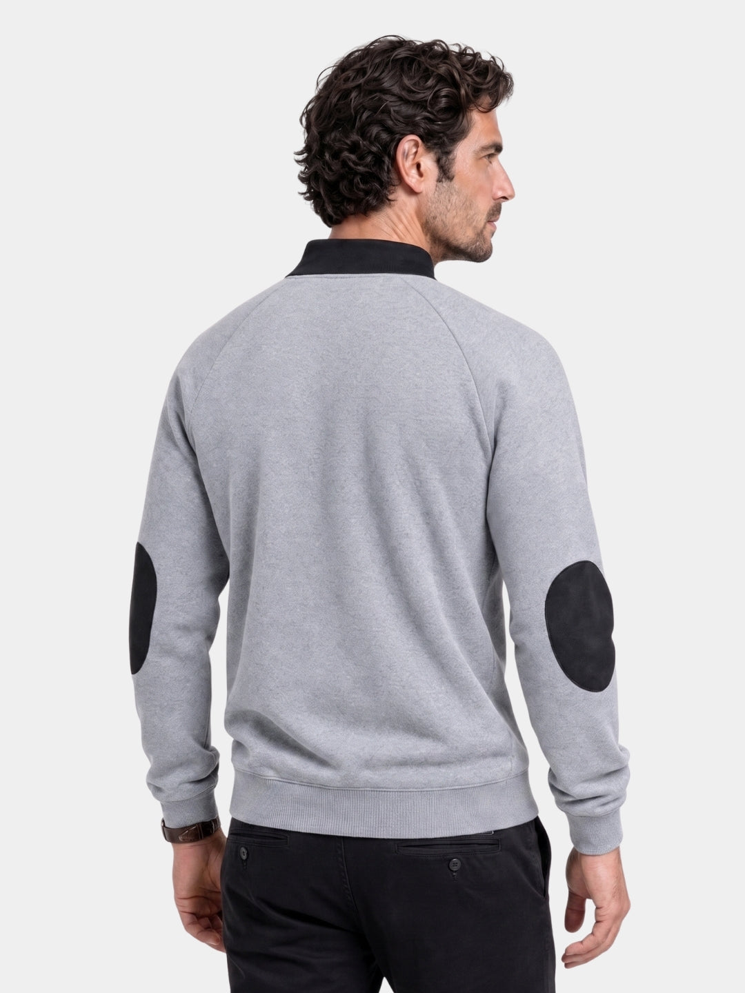 Trui heren | Sweater met halve rits en borstzak