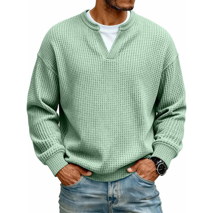 Trui heren | Wafelgebreid model met ronde hals