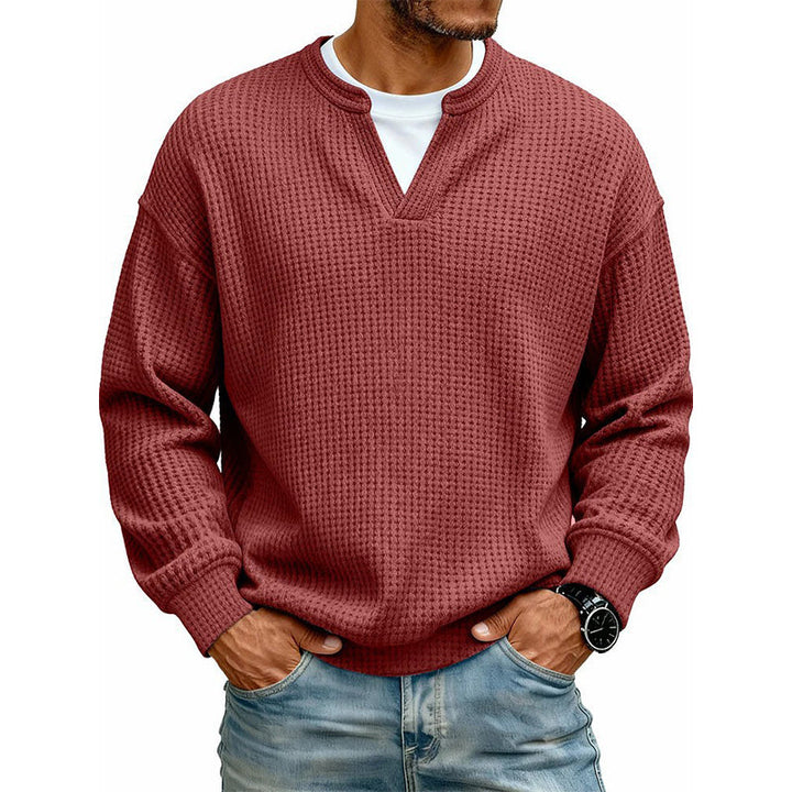 Trui heren | Wafelgebreid model met ronde hals