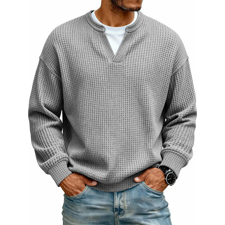Trui heren | Wafelgebreid model met ronde hals