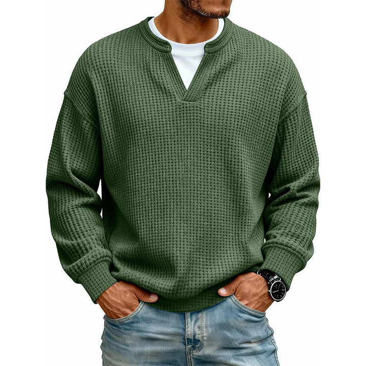 Trui heren | Wafelgebreid model met ronde hals