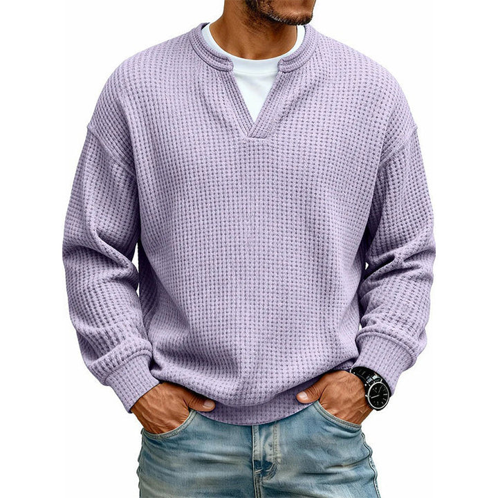 Trui heren | Wafelgebreid model met ronde hals