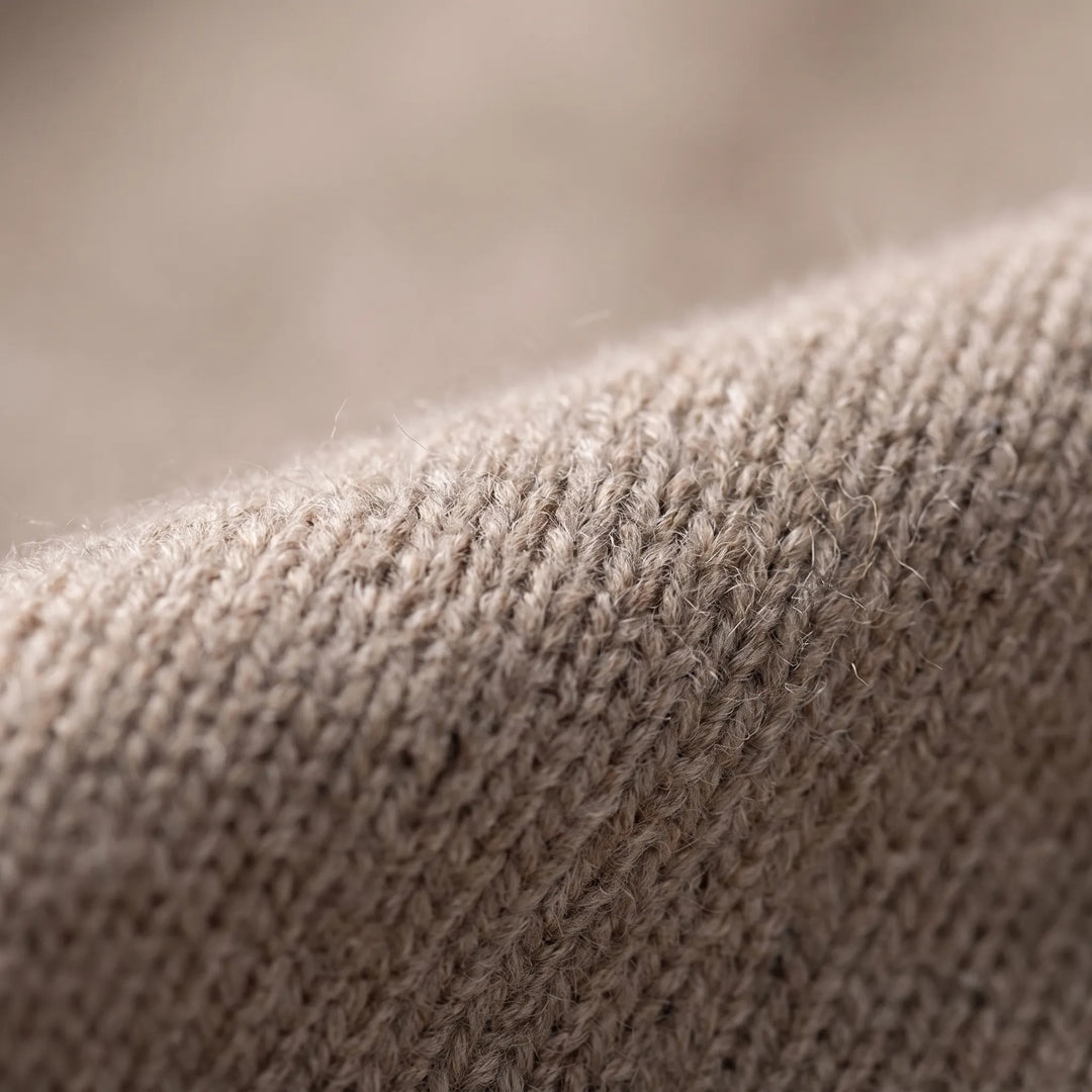 Trui heren | Wollen half zip met kraag en lange mouwen