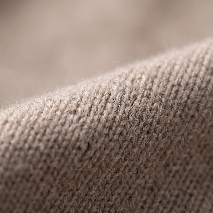 Trui heren | Wollen half zip met kraag en lange mouwen