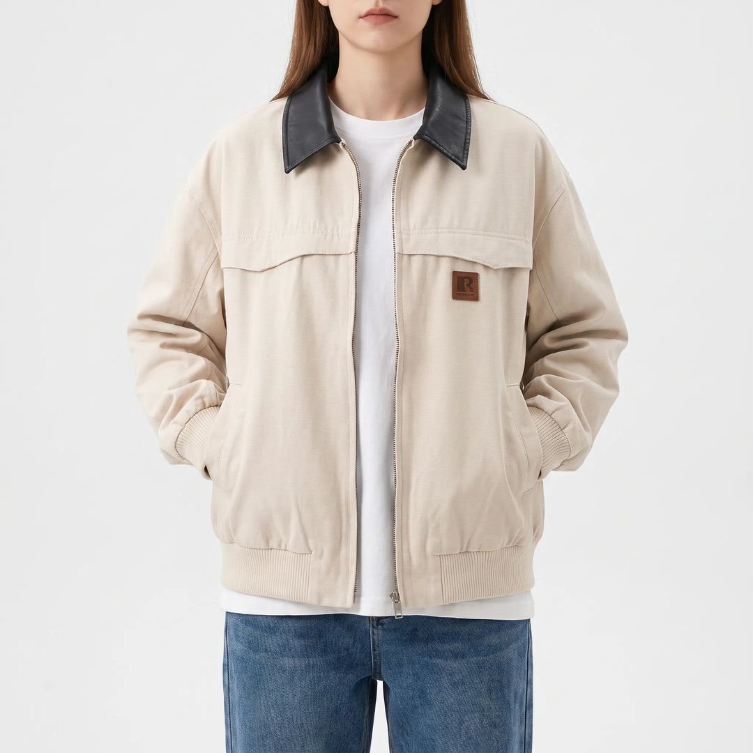 Tussenjas dames | Casual model met contrastkraag en borstzak