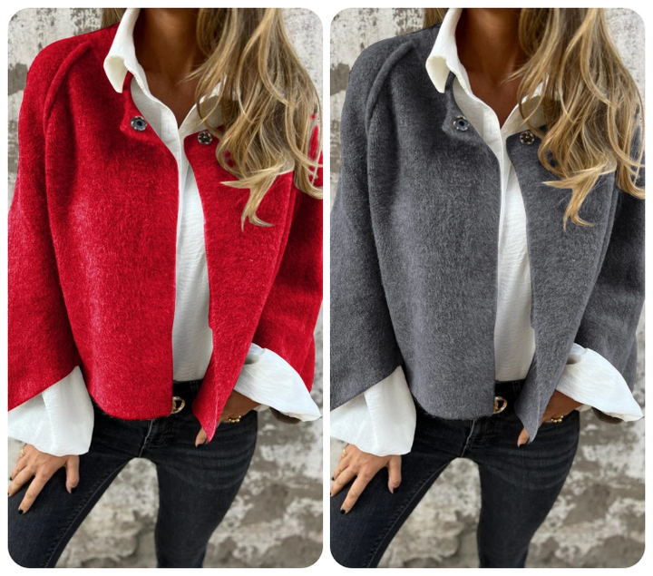 Tussenjas dames | Kort elegant model met knoopsluiting