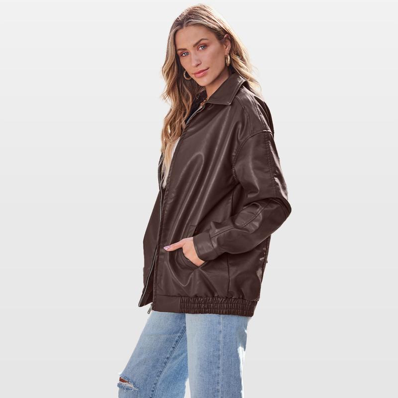 Tussenjas dames | Oversized model met rits en brede kraag