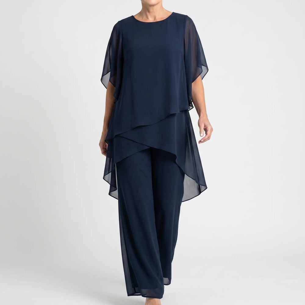 Tweedelige set dames | Chiffon top met palazzo broek