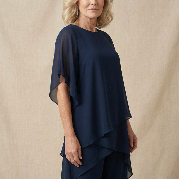 Tweedelige set dames | Chiffon top met palazzo broek