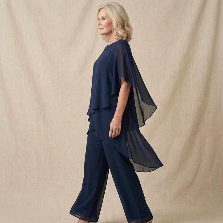 Tweedelige set dames | Chiffon top met palazzo broek
