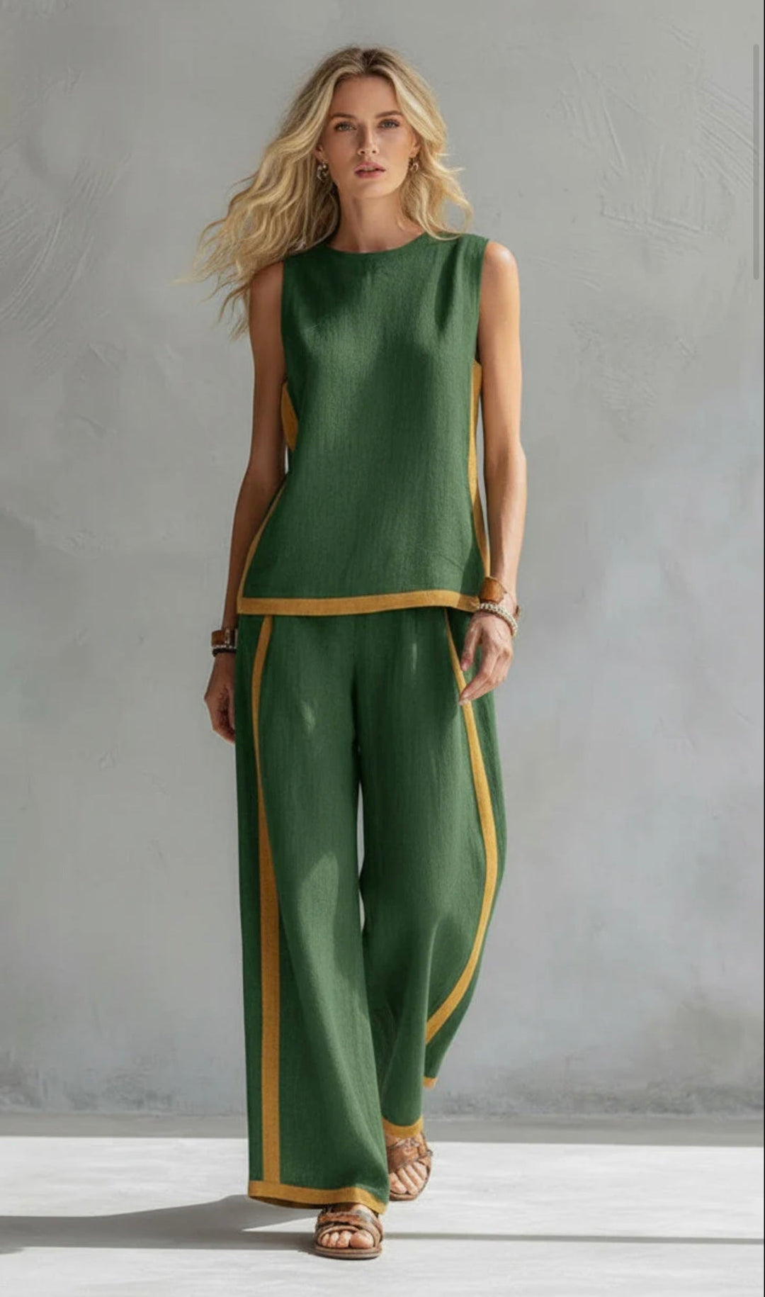 Tweedelige set dames | Mouwloze top met wijde broek