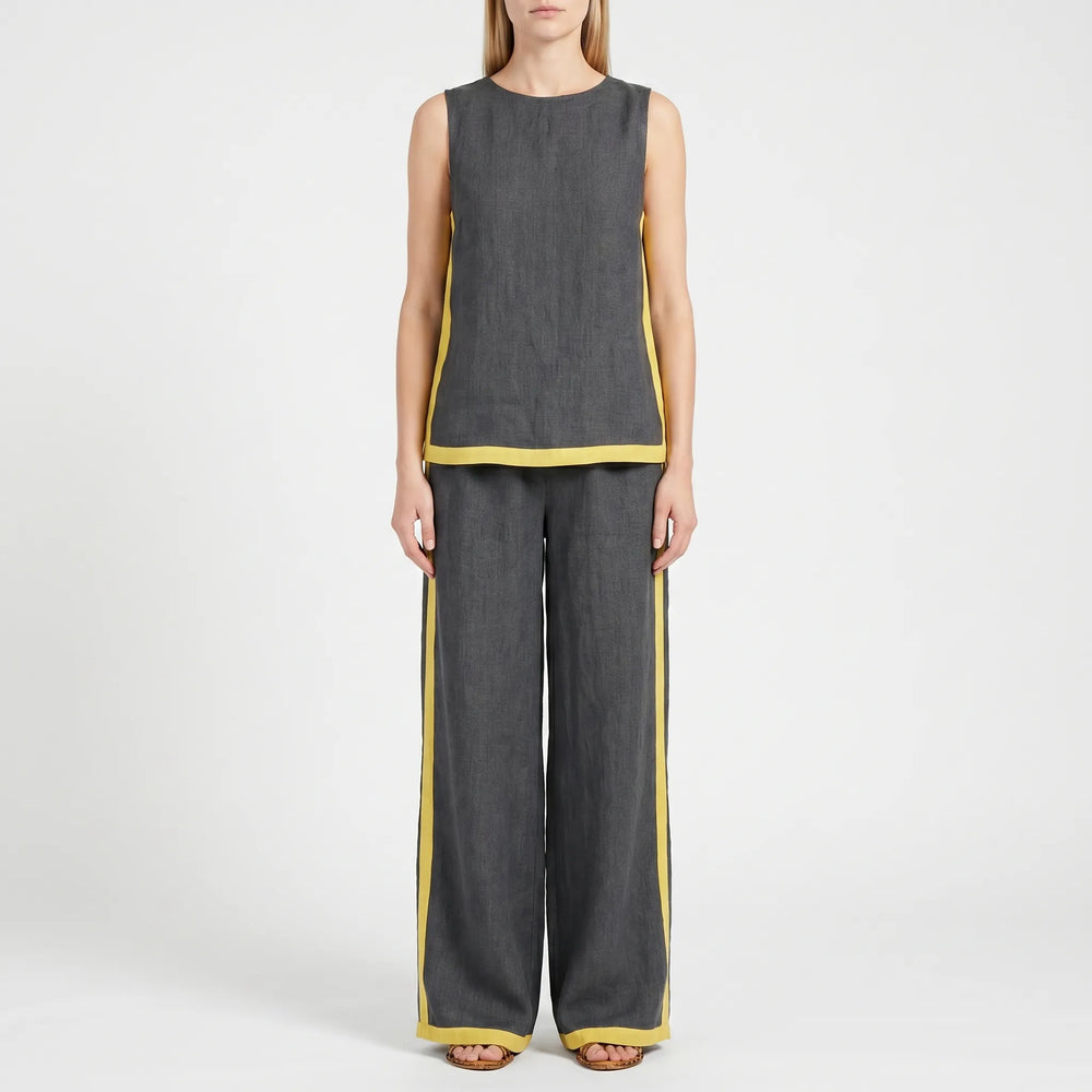 Tweedelige set dames | Mouwloze top met wijde broek