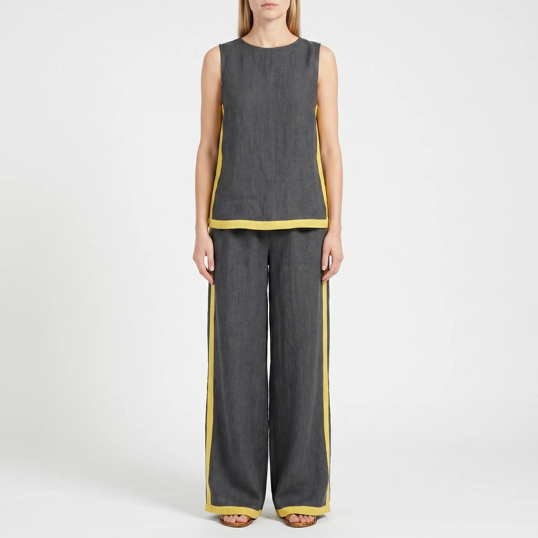Tweedelige set dames | Mouwloze top met wijde broek