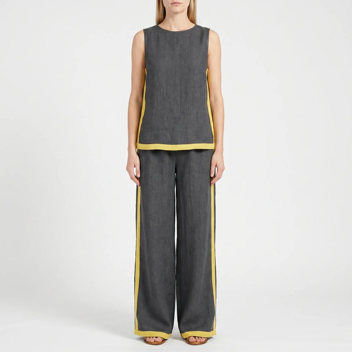 Tweedelige set dames | Mouwloze top met wijde broek