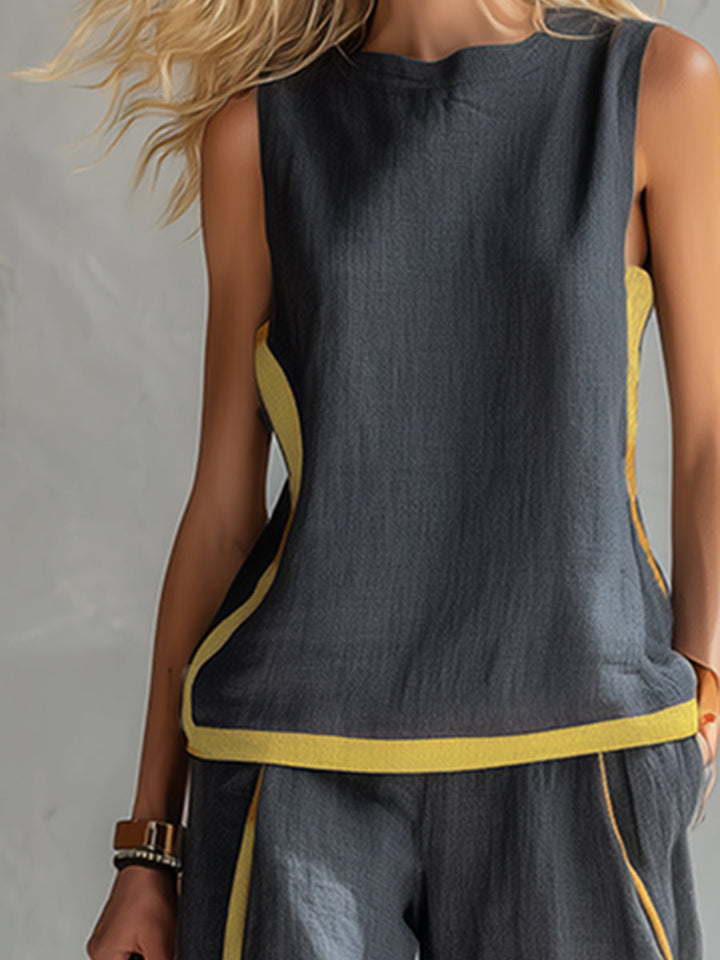 Tweedelige set dames | Mouwloze top met wijde broek