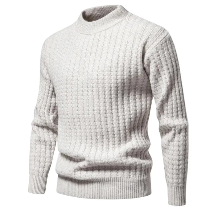 Heren trui | Gebreide ronde hals sweater in off white