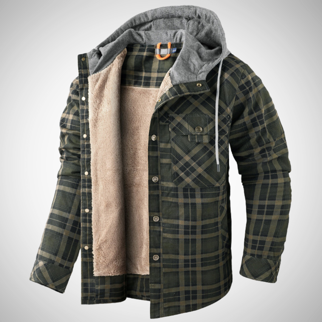 LumberHood | Heren gevoerde ruitjas met capuchon