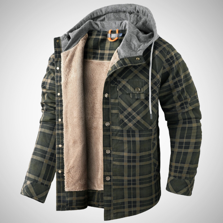 LumberHood | Heren gevoerde ruitjas met capuchon