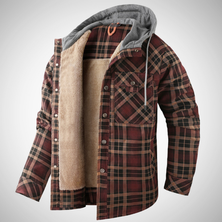 LumberHood | Heren gevoerde ruitjas met capuchon