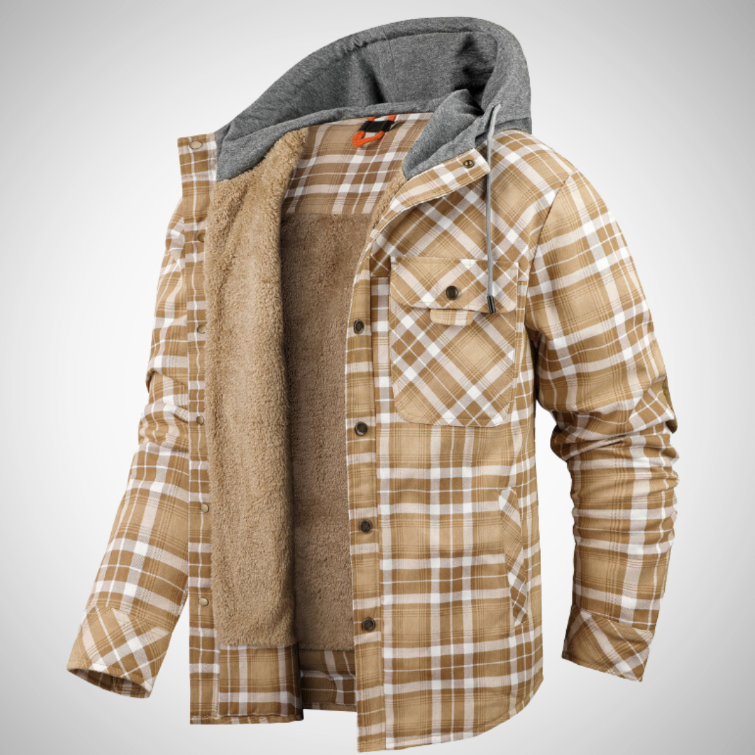 LumberHood | Heren gevoerde ruitjas met capuchon