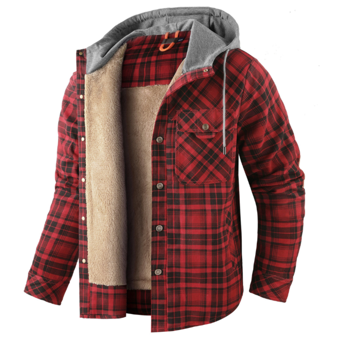 LumberHood | Heren gevoerde ruitjas met capuchon