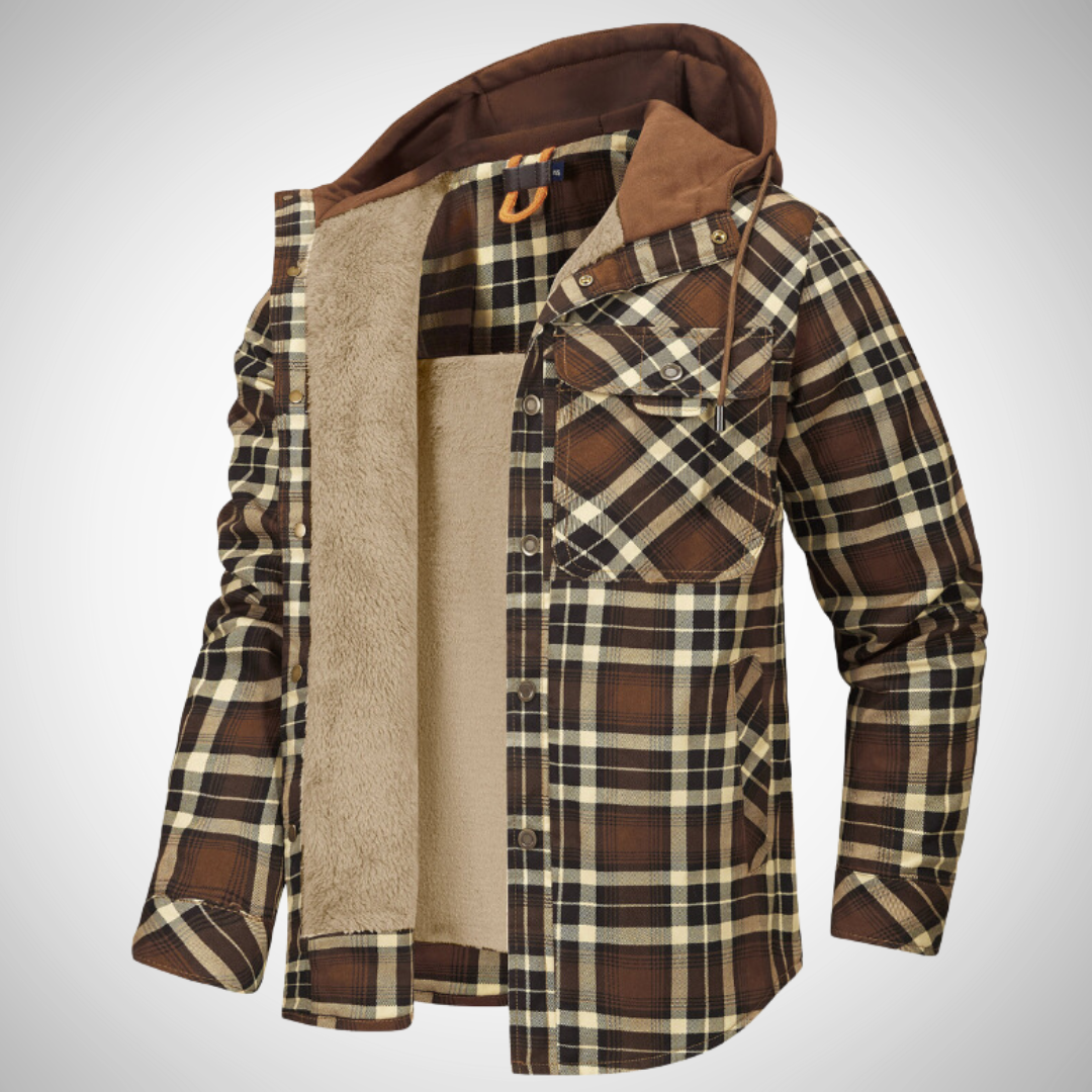 LumberHood | Heren gevoerde ruitjas met capuchon
