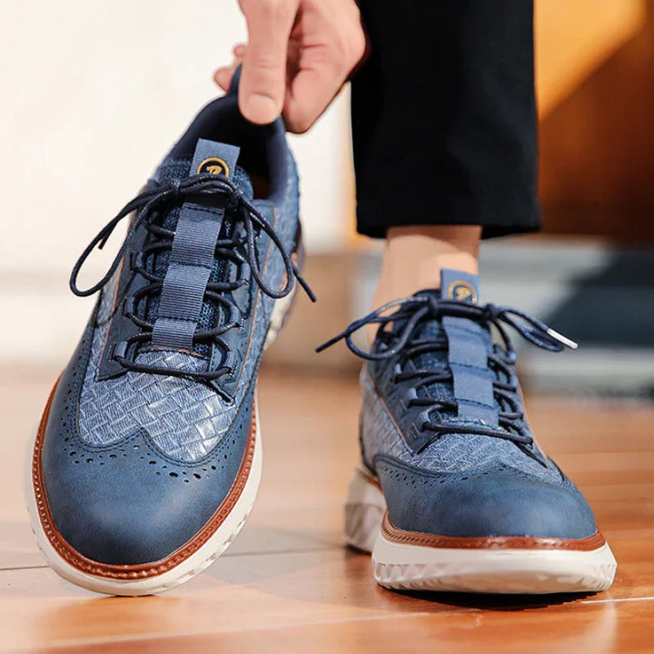 Heren sneakers | Leren casual schoenen met comfortzool