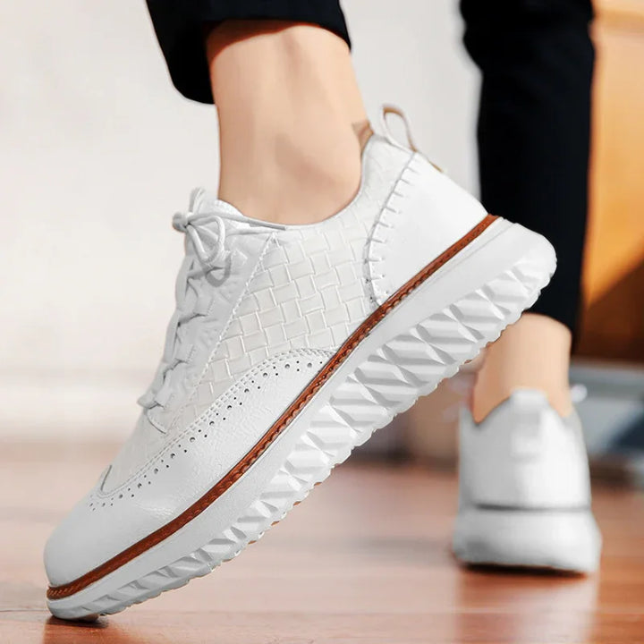Heren sneakers | Leren casual schoenen met comfortzool