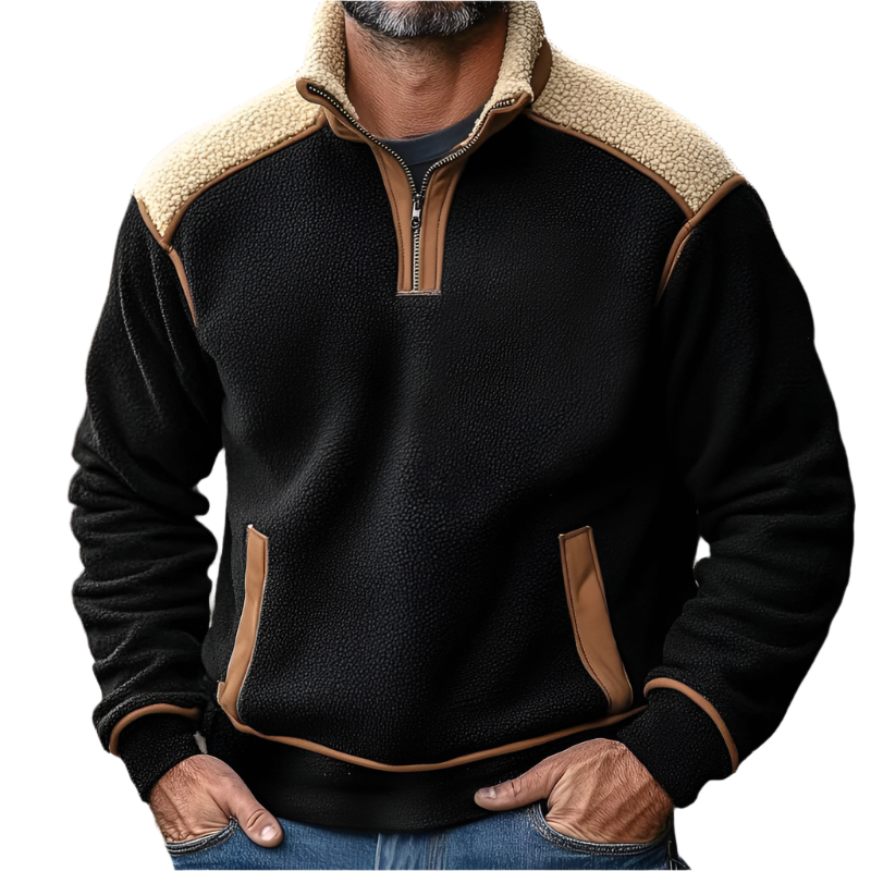HighlandFleece | Sherpa fleece sweater met contrastdetails