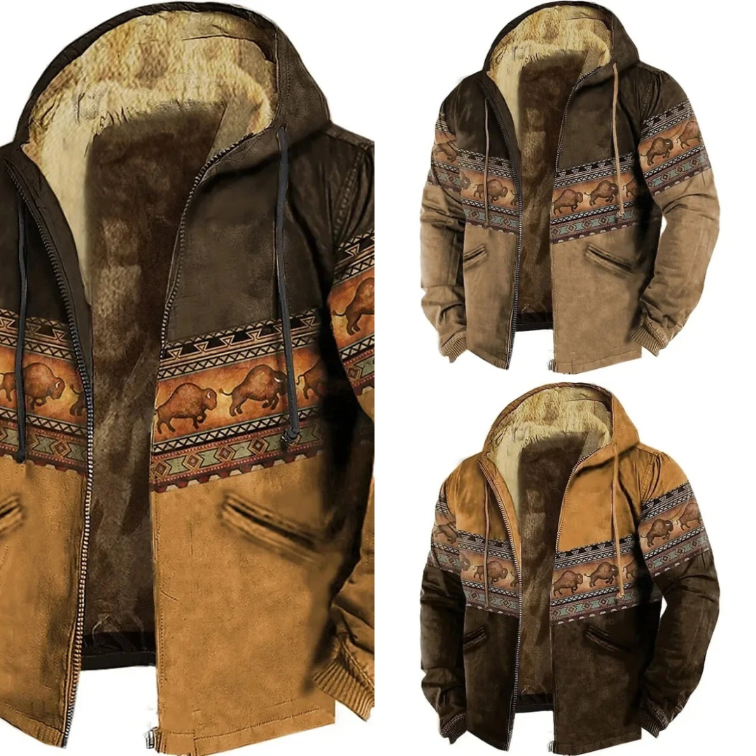 Buffalo Heritage | Heren winterjas met warme fleecevoering & capuchon